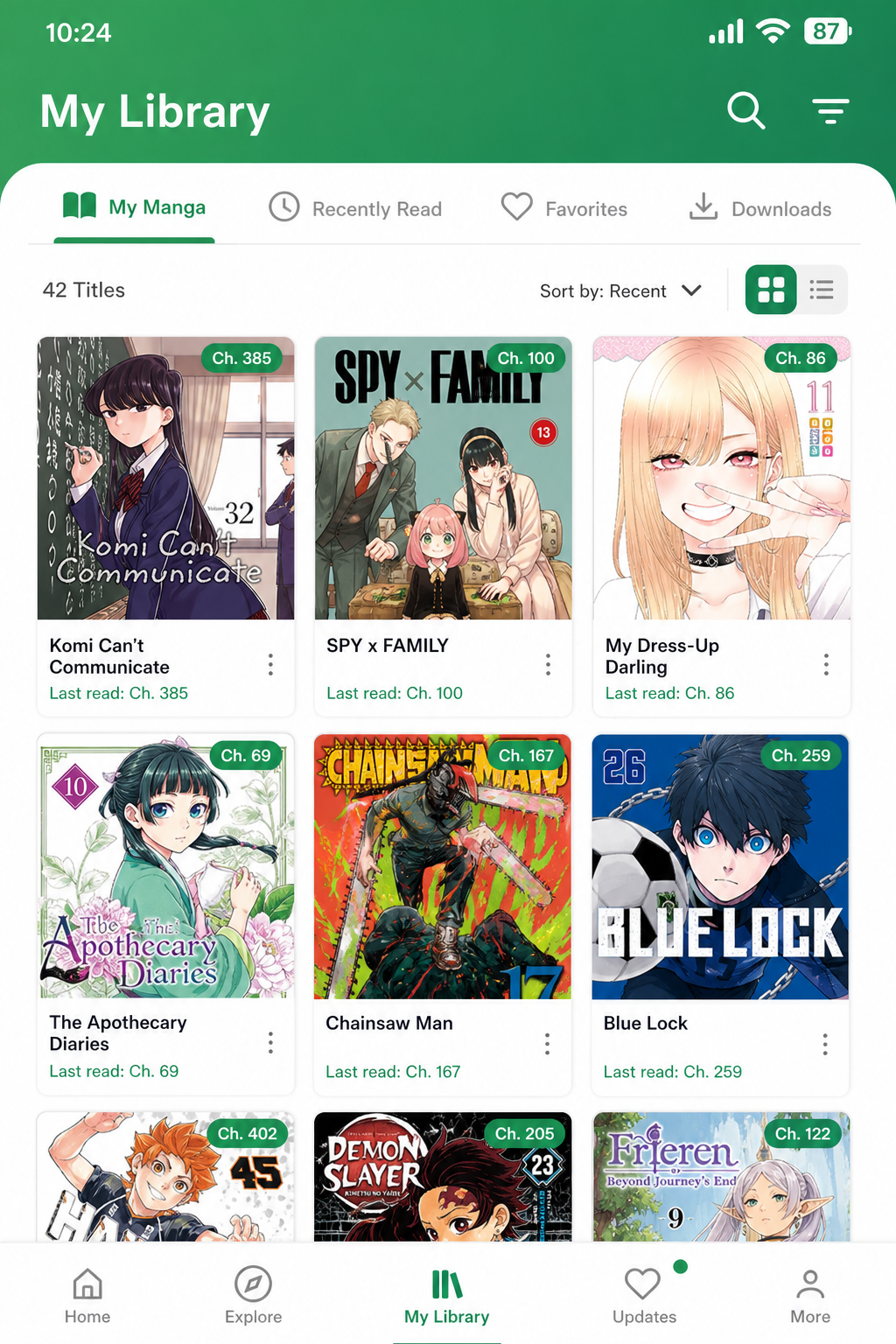 拷贝漫画书架收藏截图